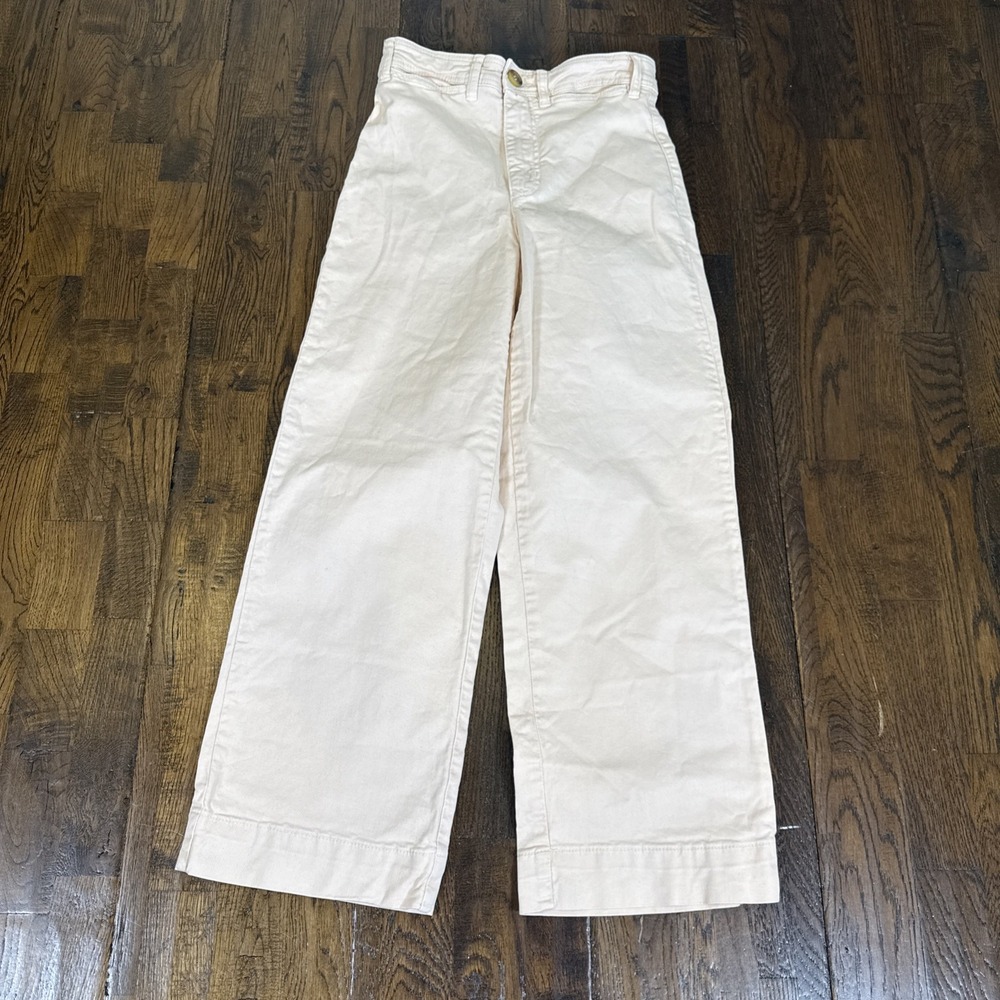 Marine Layer Bridget Slim Wide‑Leg Cropped Pants – Women’s 4 – Dusty Rose – EUC